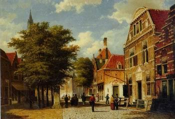 unknow artist European city landscape, street landsacpe, construction, frontstore, building and architecture. 289 oil painting image